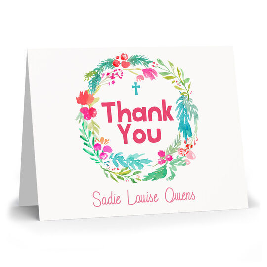 Bright Floral Folded Thank You Note Cards